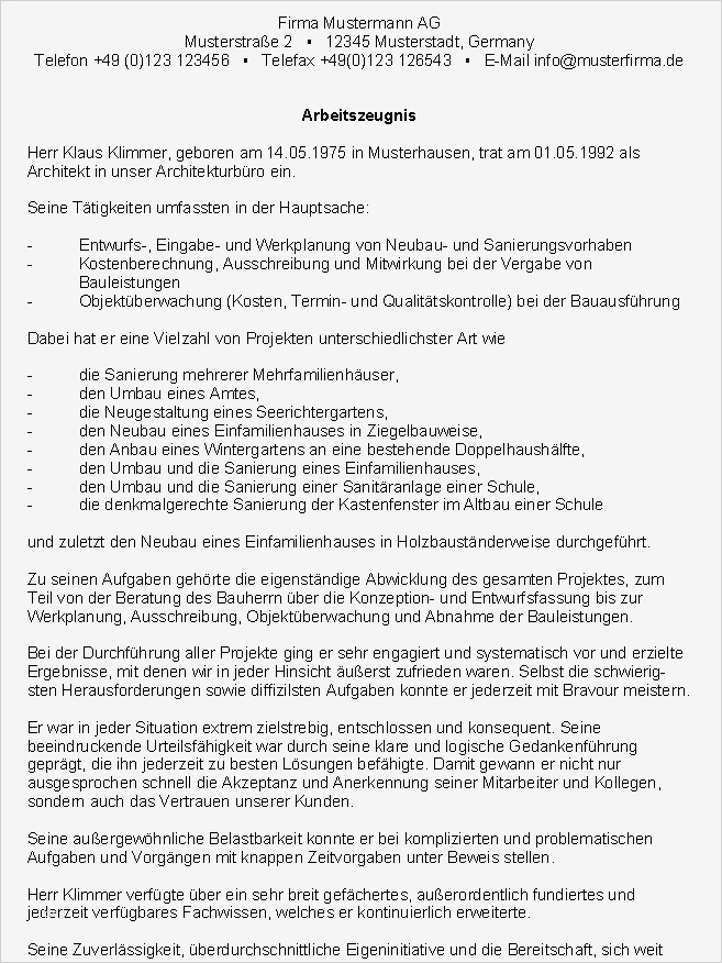 Zeugnis Vorlage Zum Ausfüllen Best Of Architekt Zeugnis Ag sofort Download