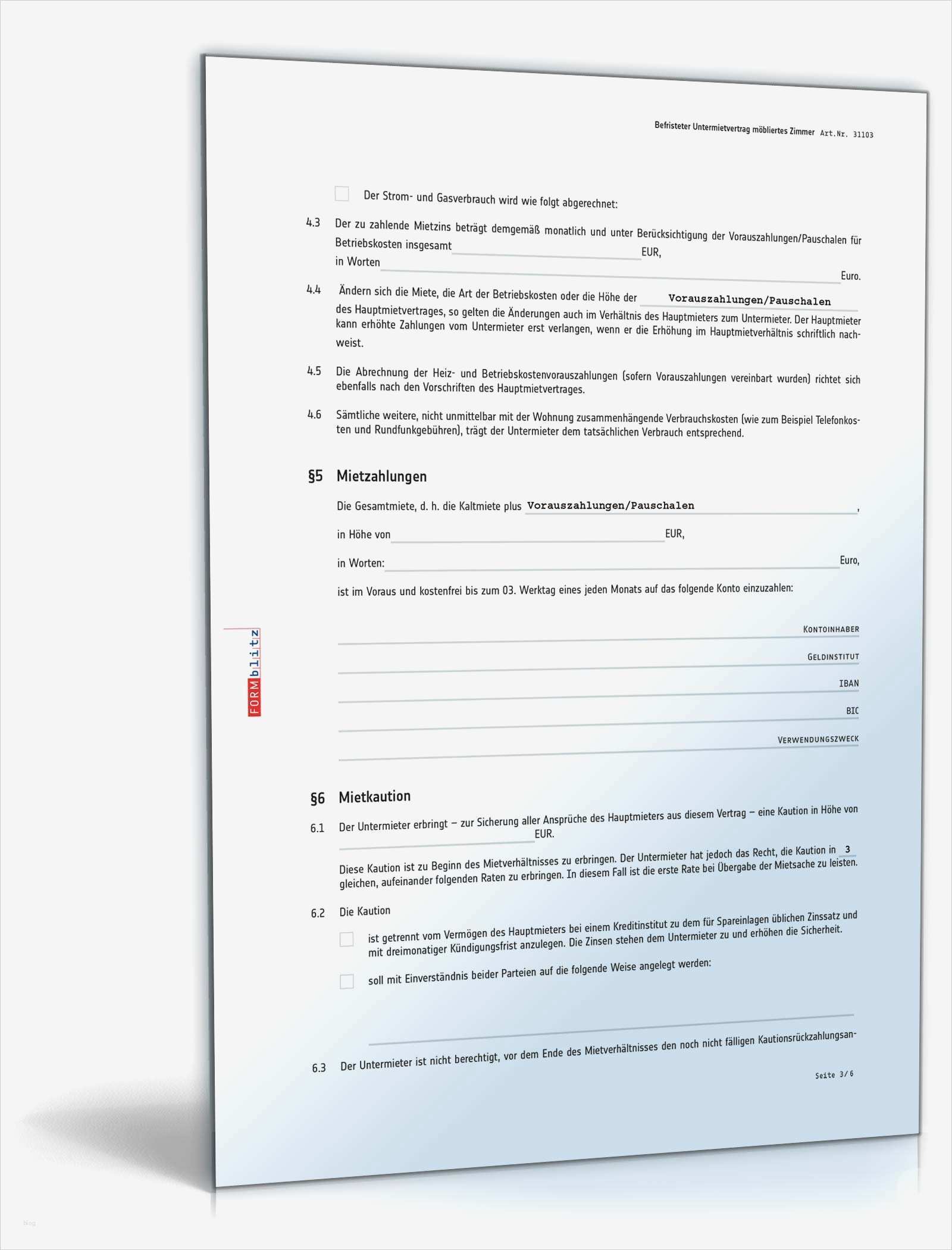 Zimmer Reservieren Vorlage Bewundernswert Befristeter Untermietvertrag Möbliertes Zimmer Vorlage