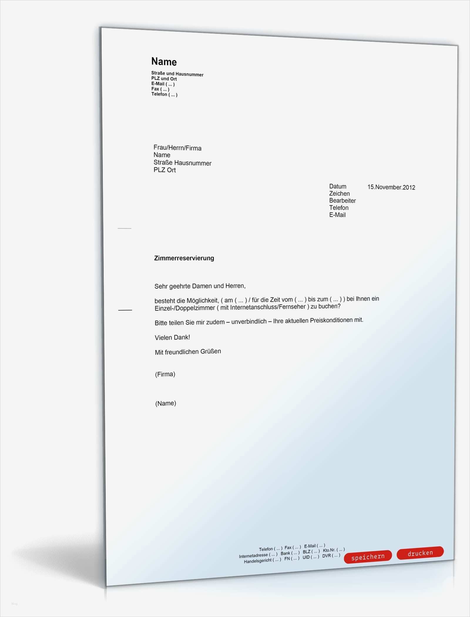 Zimmer Reservieren Vorlage Einzigartig Anfrage Wegen Hotelzimmer Muster Vorlage Zum Download