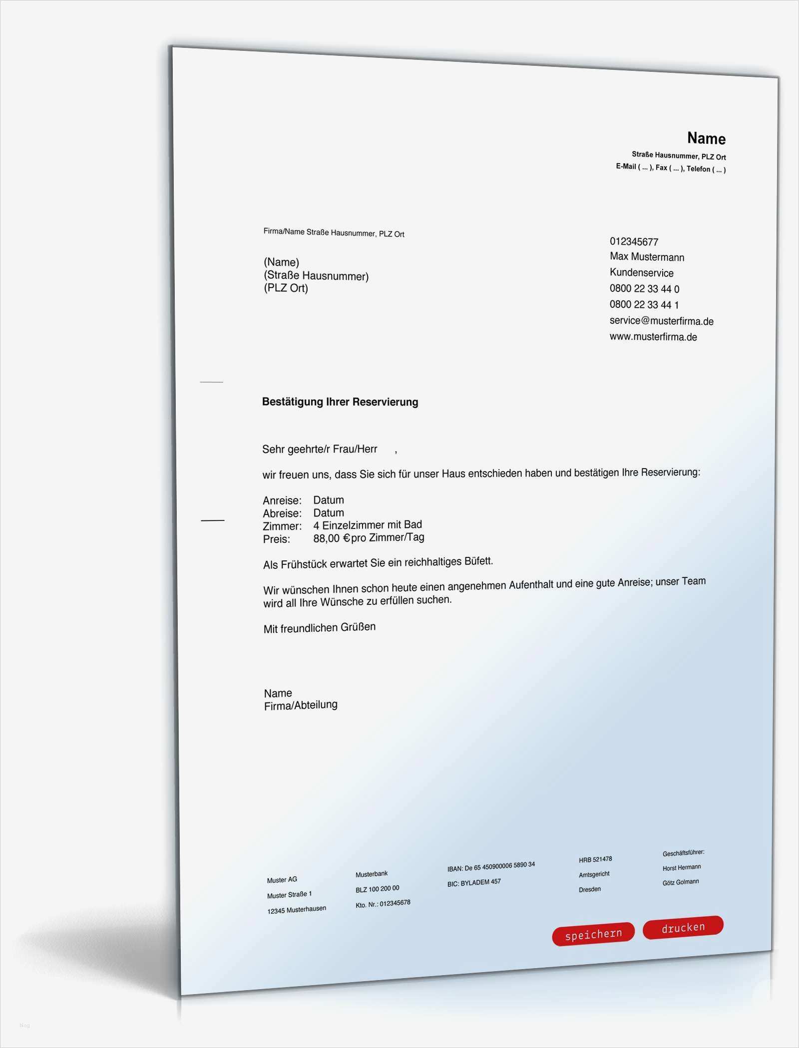 Zimmer Reservieren Vorlage Erstaunlich Hotelbestätigung Zimmerreservierung