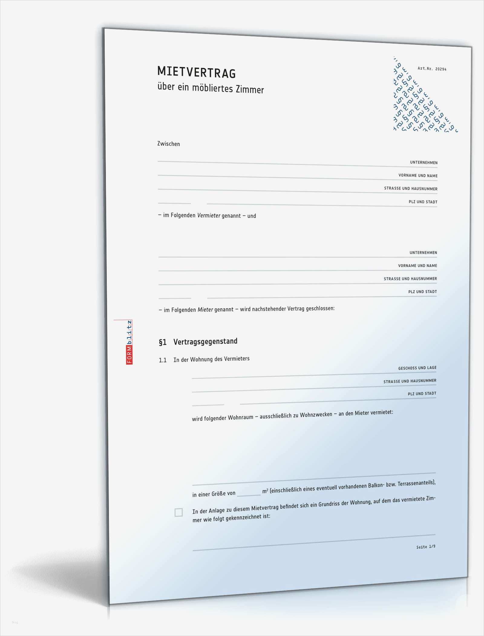 Zimmer Reservieren Vorlage Inspiration Mietvertrag Möbliertes Zimmer