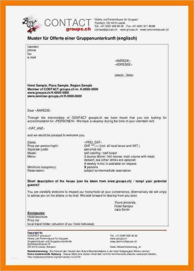 Zimmerwunsch An Hotel Schreiben Vorlage Neu 7 Brief Muster
