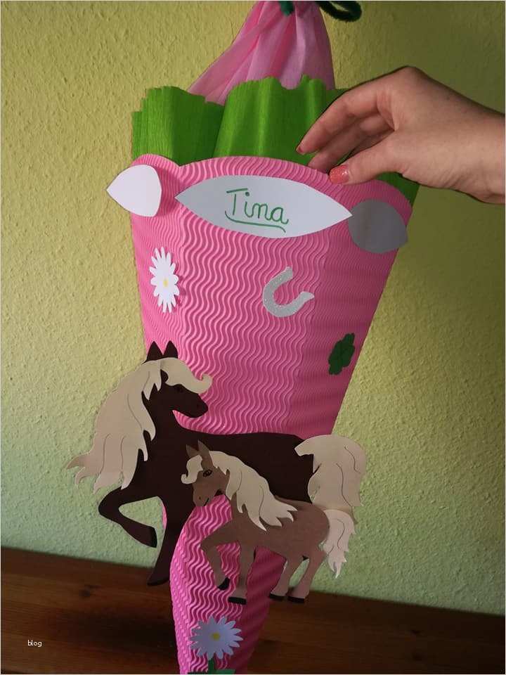 Zuckertüte Basteln Vorlage Elegant Schultüte Basteln Pferde Motiv Bastel Anleitung