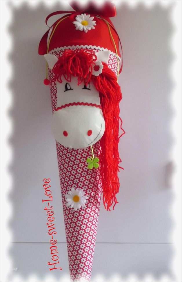 Zuckertüte Basteln Vorlage Erstaunlich Schultüte " Pony In Red " Zuckertüte