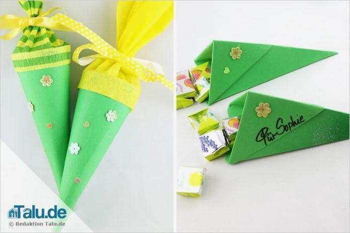 Zuckertüte Basteln Vorlage Neu Kleine Mini Schultüte Basteln Diy Anleitung Talu