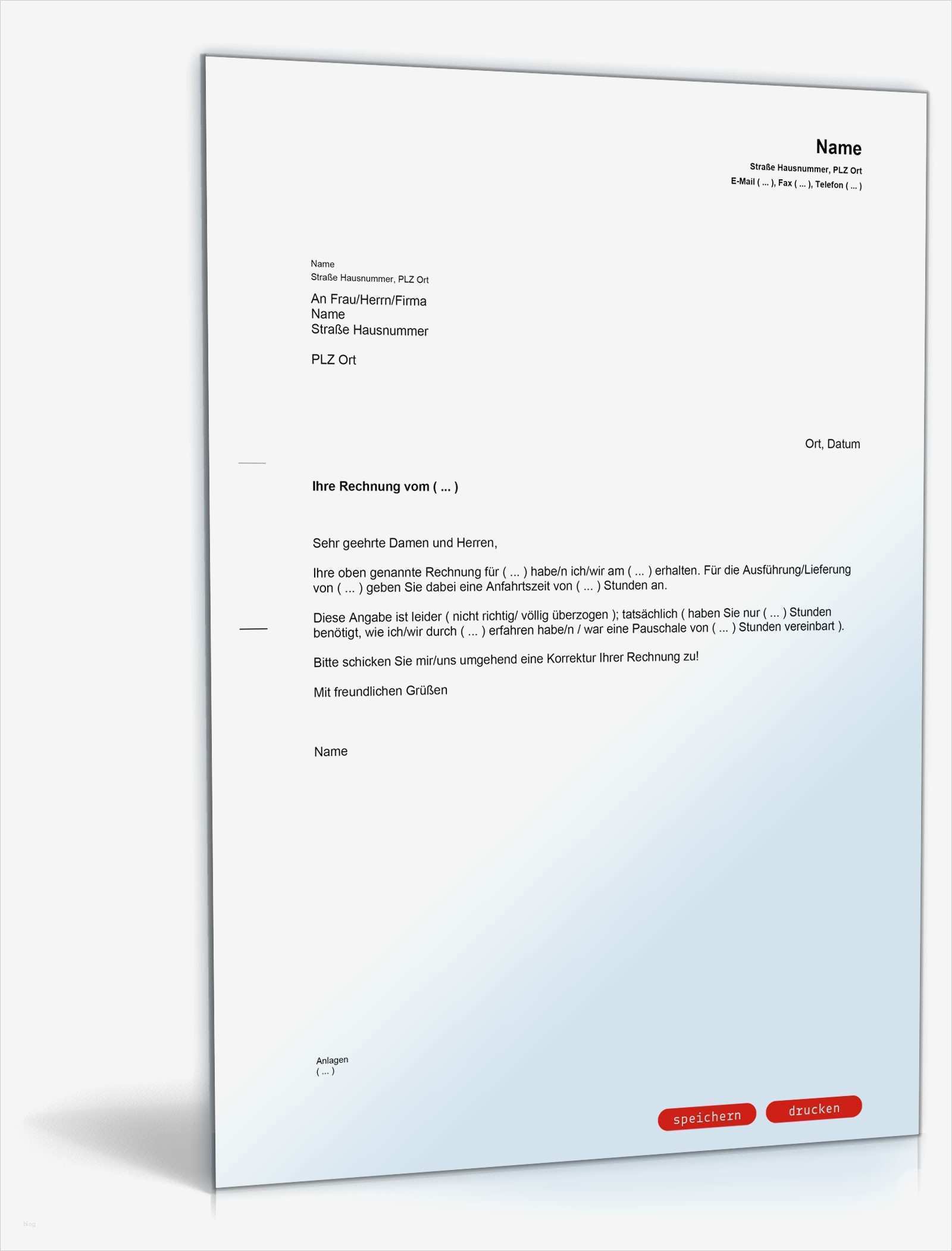 Zurückweisung Rechnung Vorlage Erstaunlich Zurückweisung Rechnung überhöhte Fahrtkosten Muster