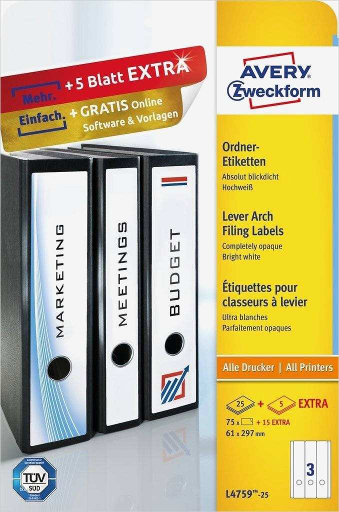 Zweckform 3490 Vorlage Word Elegant ordneretiketten L4759 25