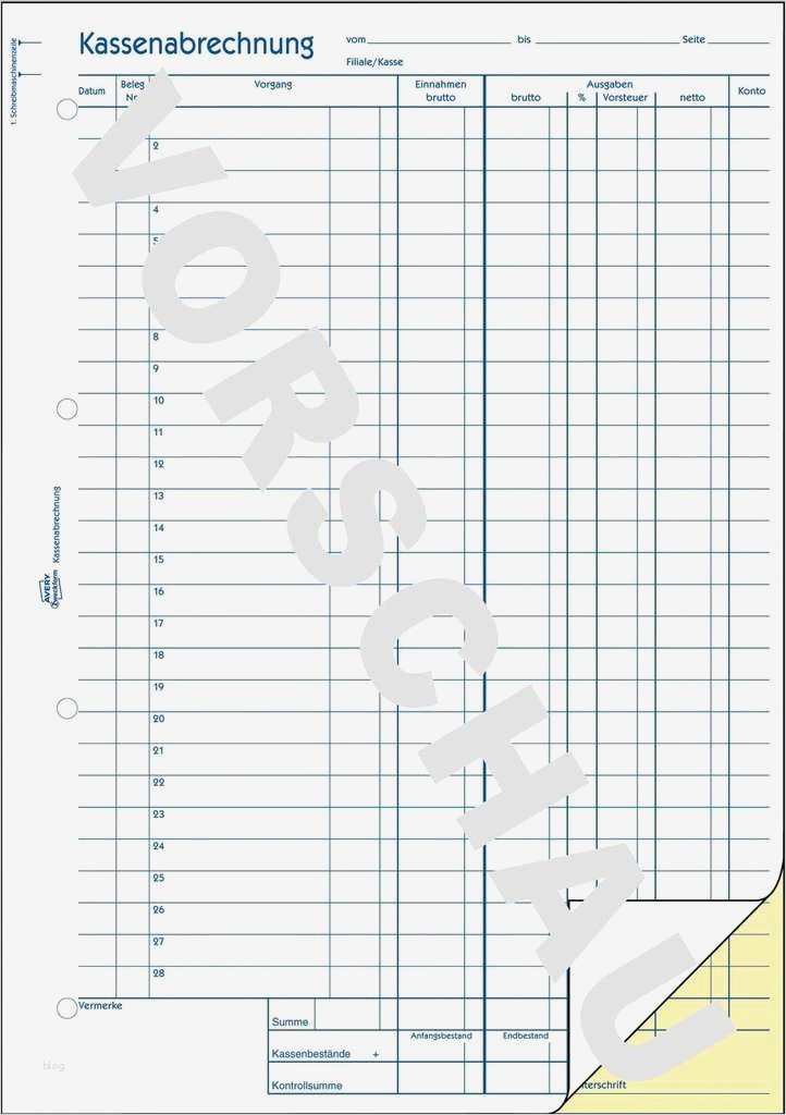 Zweckform C32010 Vorlage Download Elegant Kassenabrechnung 1768