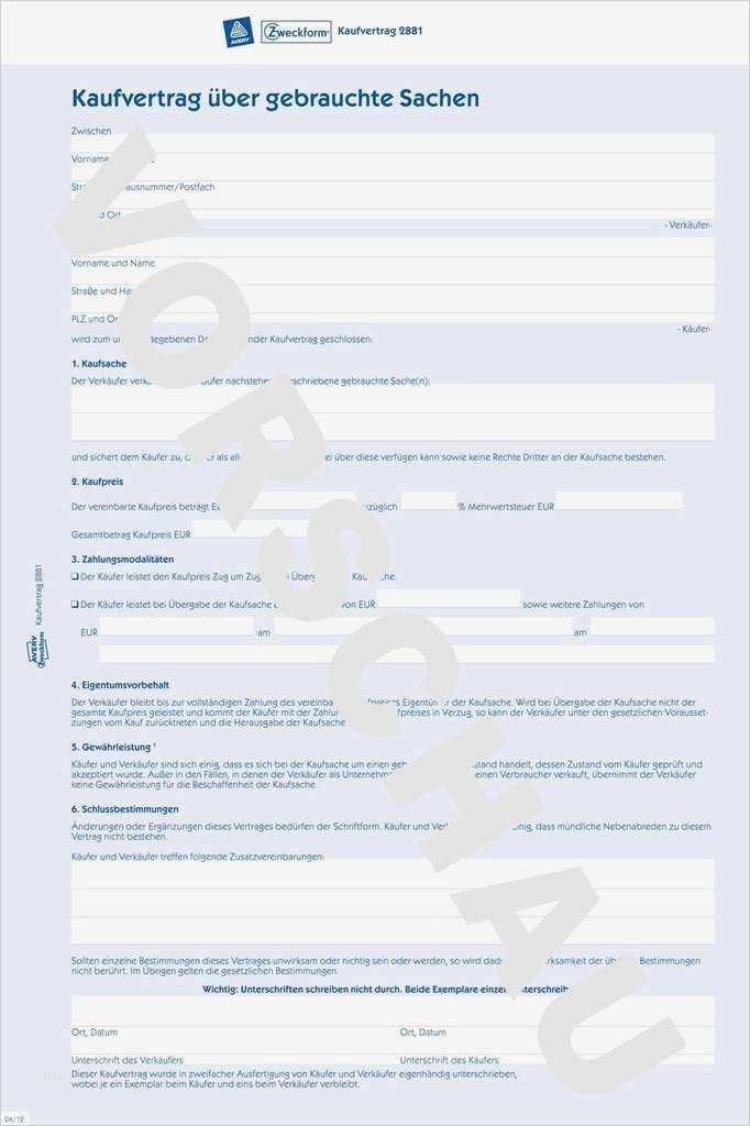Zweckform C32010 Vorlage Download Fabelhaft Kaufvertrag 2881