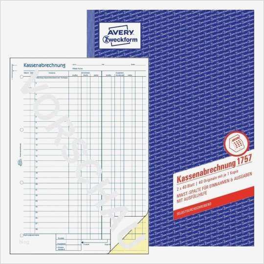 Zweckform Word Vorlage Schön Kassenabrechnung 1757