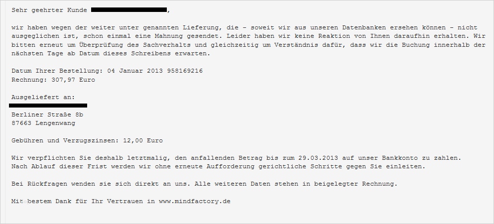 2 Mahnung Mit Mahngebühr Vorlage Cool Rechnung Von Mindfactory Bekommen Mahnung