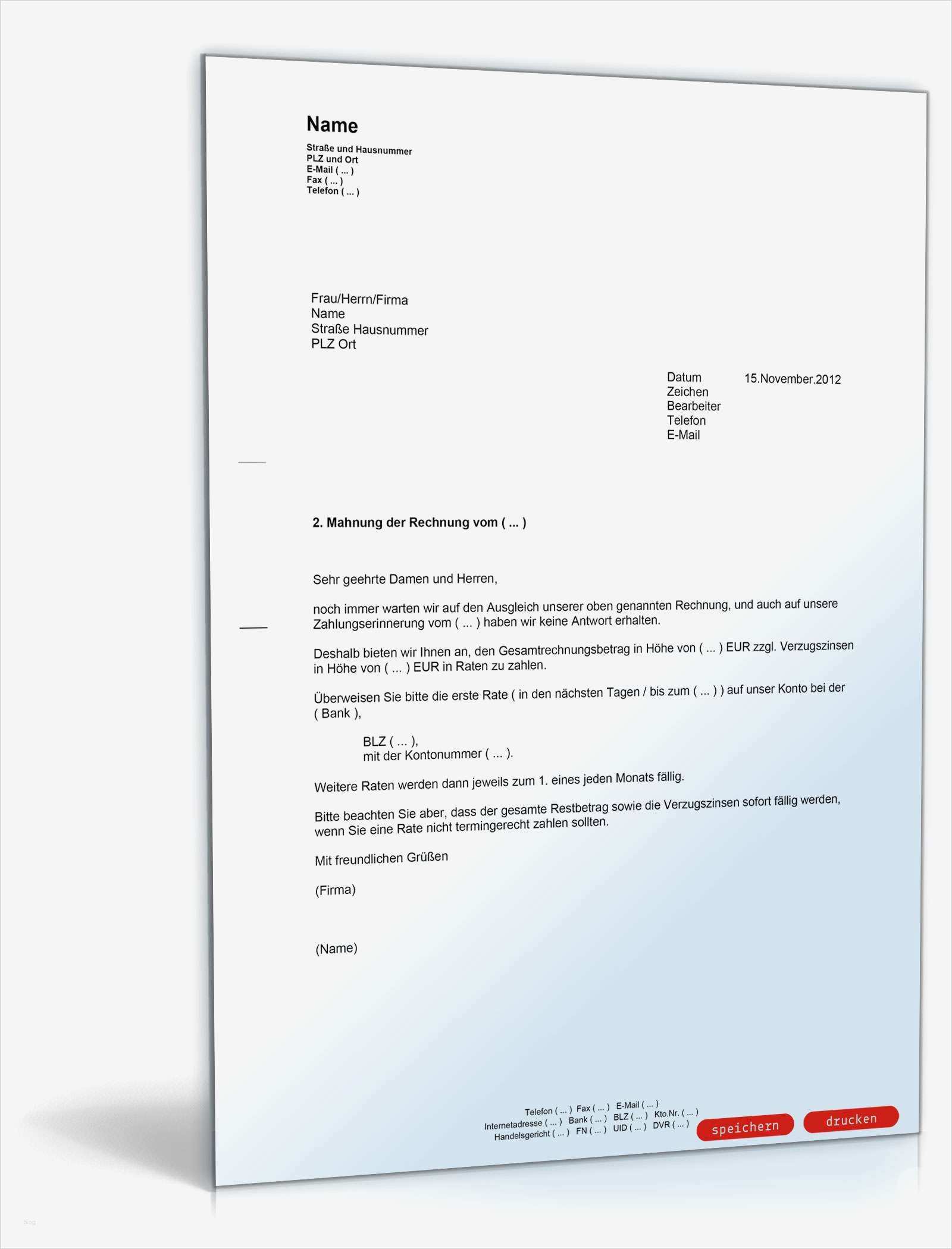 2 Mahnung Mit Mahngebühr Vorlage Inspiration 2 Mahnung Mit Angebot Ratenzahlung Muster Vorlage Zum