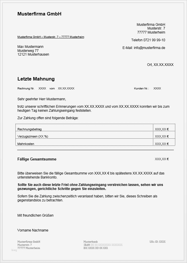 2 Mahnung Mit Mahngebühr Vorlage Wunderbar Mahnung Schreiben