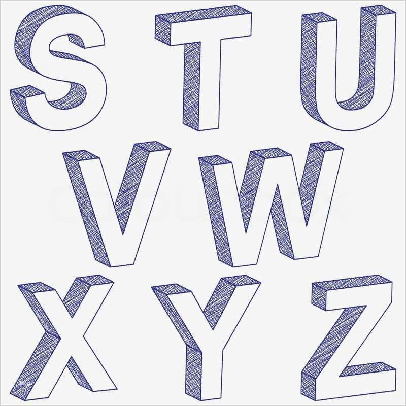 3d Buchstaben Vorlagen Kostenlos Gut Zeichnung 3d Buchstaben S Z Vektorgrafik