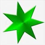 6 Zackiger Stern Vorlage Beste Stern Metall Sieben 7 Zacken Grün Stockfoto