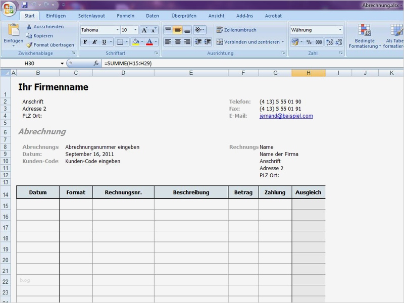 Abrechnung Vorlage Excel Angenehm Abrechnung