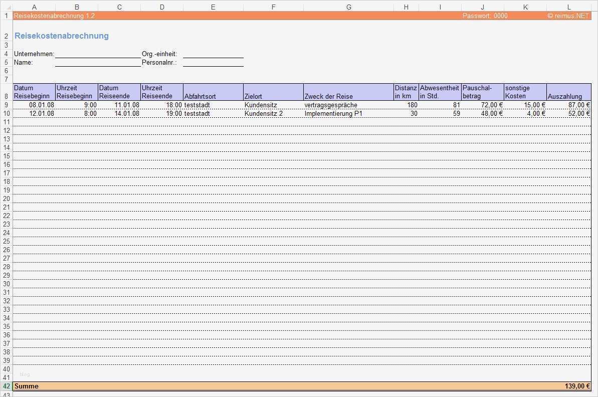 Abrechnung Vorlage Excel Best Of Reisekosten Abrechnung Excel tool