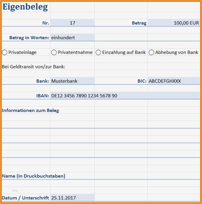 Absender Etiketten Vorlage Fabelhaft 7 Eigenbeleg Vorlage