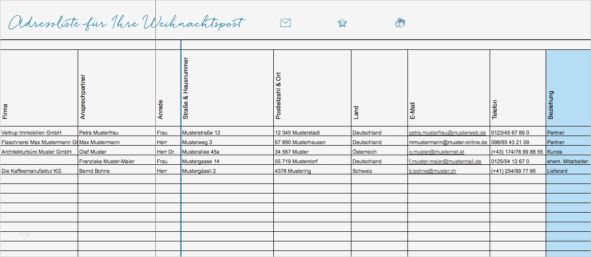 Adressverwaltung Excel Vorlage Schönste Adressmanagement Für Geschäftliche Weihnachtspost Excel