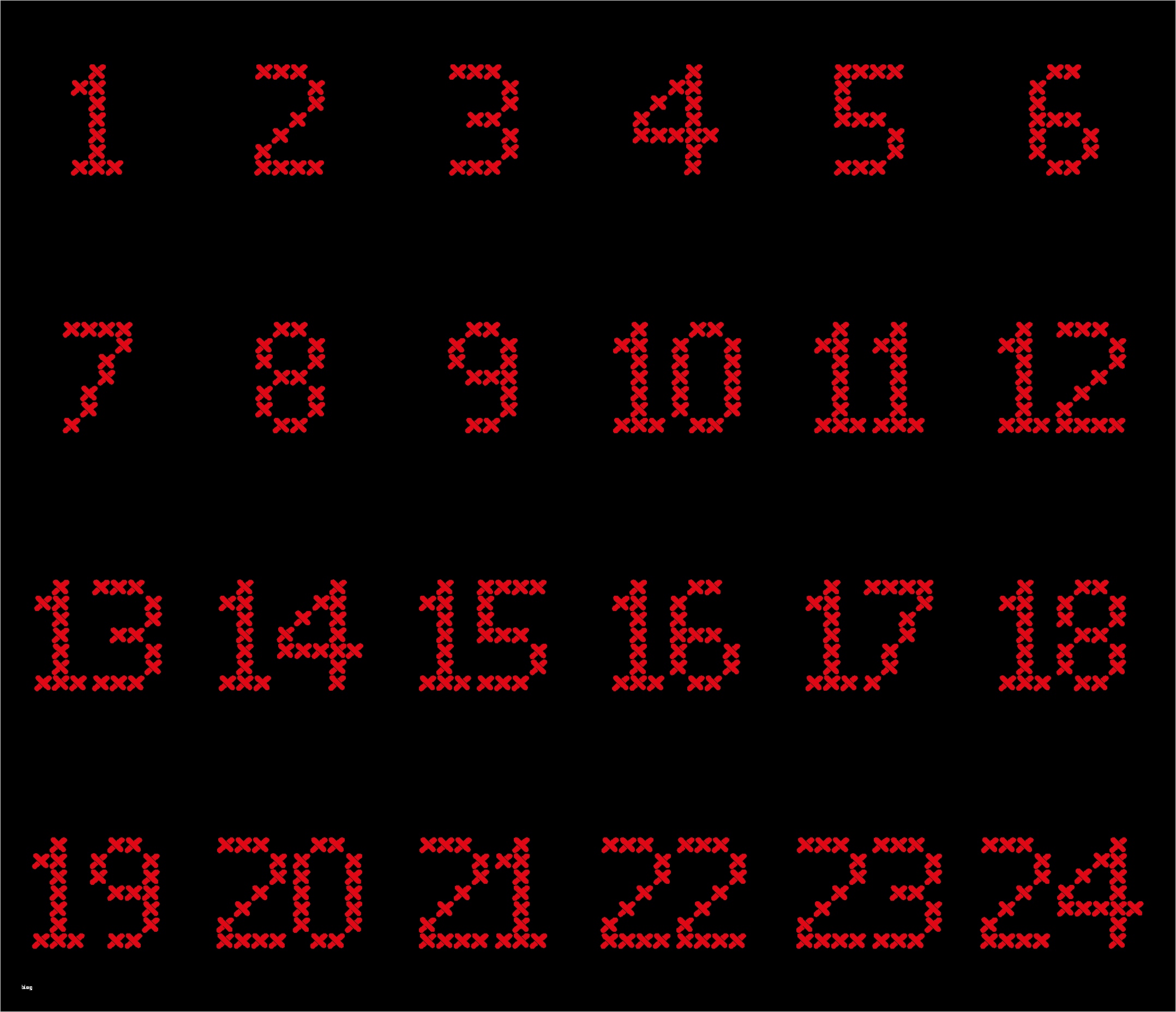 Adventskalender Sticken Vorlagen Gut Cross Stitch Adventskalender Zahlen In Verschiedene