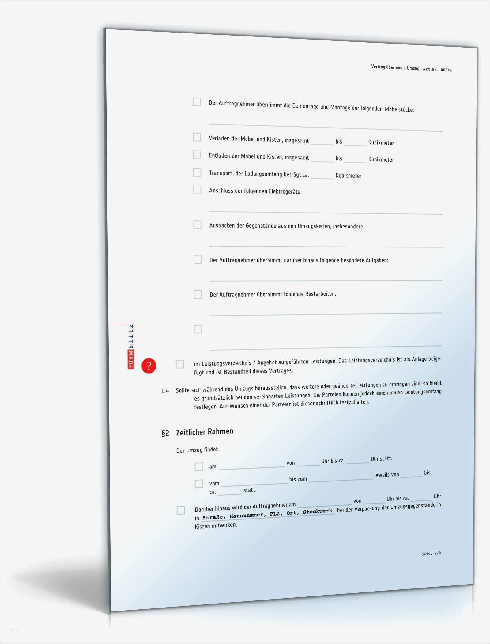 Agb Vorlage Handwerk Schönste Umzugsvertrag