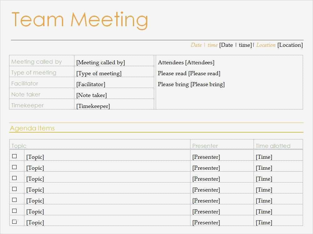 Agenda Vorlage Word Kostenlos Schön Free Excel Meeting Minutes Template
