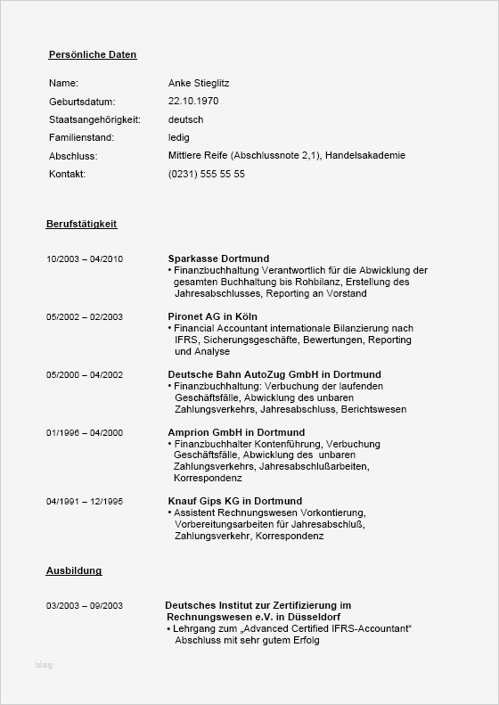 Agentur Für Arbeit Vorlage Lebenslauf Angenehm Bewerbung Finanzbuchhalter Kostenlose Muster & Vorlage