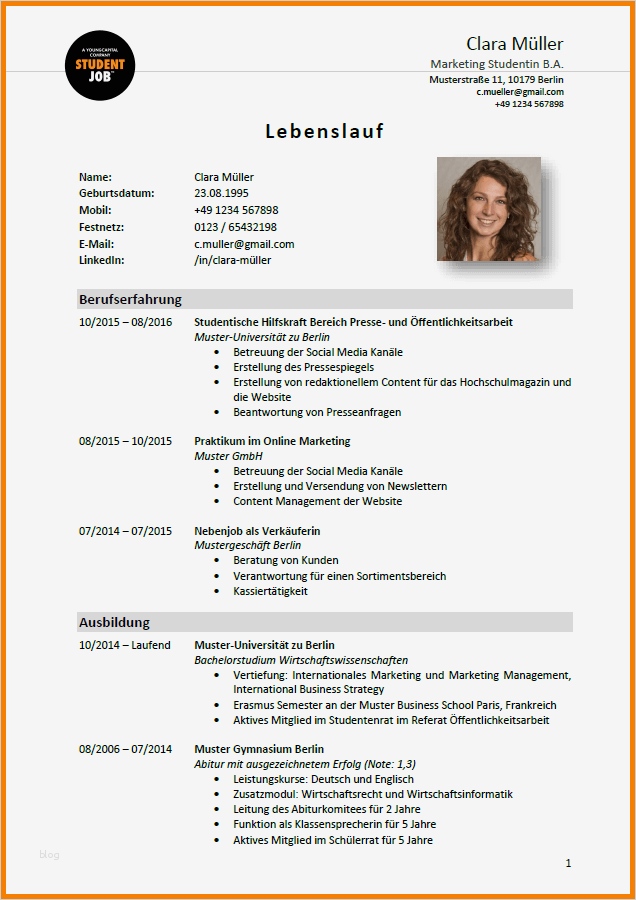 Agentur Für Arbeit Vorlage Lebenslauf Wunderbar 11 Lebenslauf Muster Student