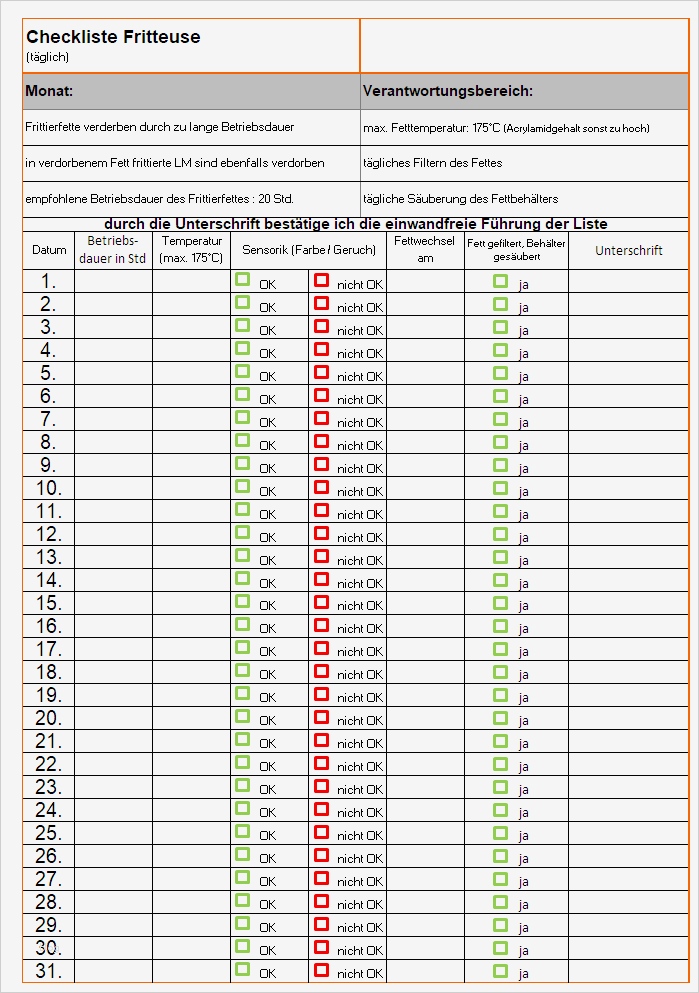 Allergenkennzeichnung Vorlage Download Genial Nett Haccp Vorlage Zeitgenössisch Dokumentationsvorlage
