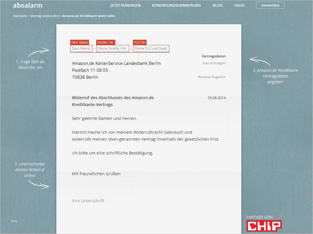 Amazon Agb Vorlage Wunderbar Amazon Kreditkarte Widerruf Vorlage Download Chip