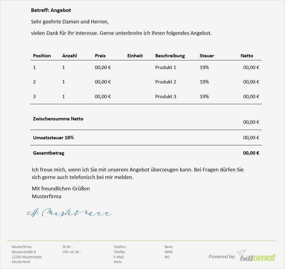 Angebot Bestätigen Vorlage Gut Angebot Was ist Ein Angebot Billomat Lexikon