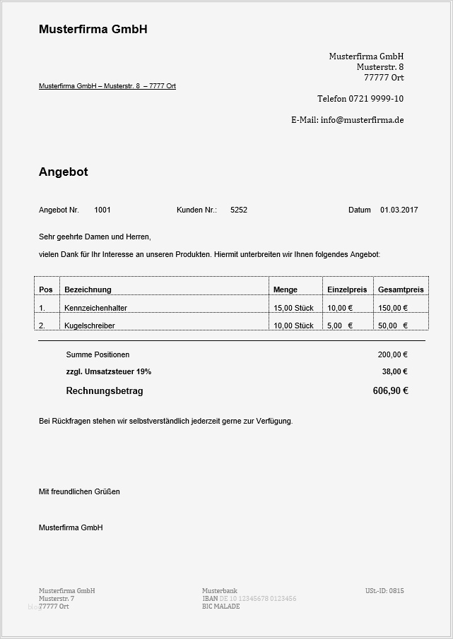 Angebot Dienstleistung Vorlage Luxus Kostenlose Angebotsvorlagen Word & Excel Mit