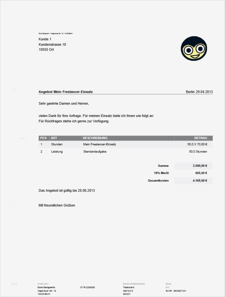 Angebot Freelancer Vorlage Wunderbar Kalkulieren – Anbieten – Abrechnen Mit Dem Richtigen