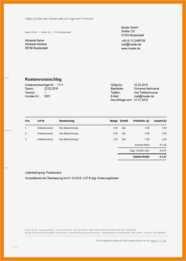 Angebot Vorlage Pdf Wunderbar 9 Transportauftrag Muster