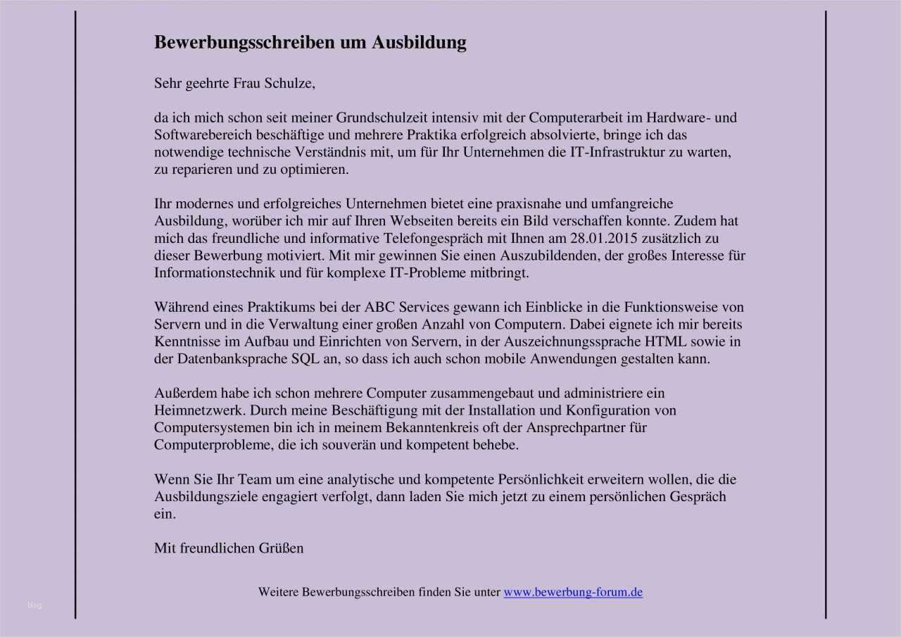 Anschreiben Ausschreibung Vorlage Genial Bewerbungsschreiben – Muster Für Erstellung