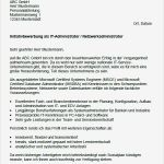 Anschreiben Systemadministrator Vorlage Fabelhaft Bewerbung It Administrator Ungekündigt