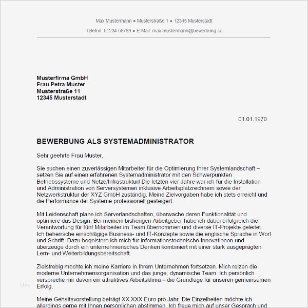 Anschreiben Systemadministrator Vorlage Genial Bewerbung Als Systemadministrator Systemadministratorin