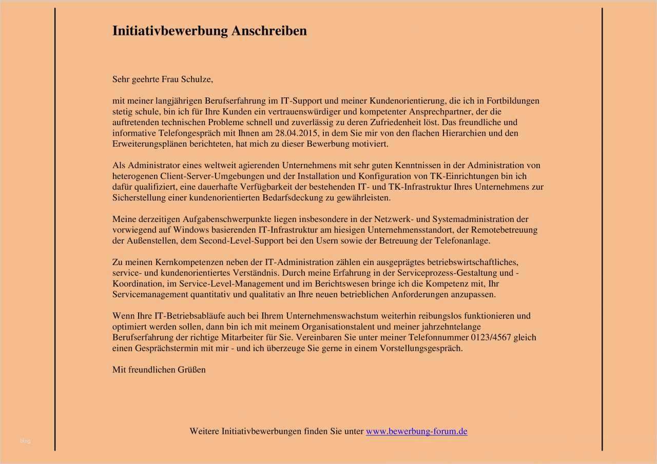 Anschreiben Systemadministrator Vorlage Gut It Techniker Bewerbungsschreiben Als It Technical