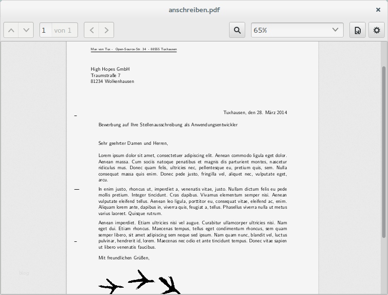 Anschreiben Vorlage Pdf Erstaunlich Bewerbung Mit Hilfe Von Latex Vorlagen Unter Ubuntu Oder