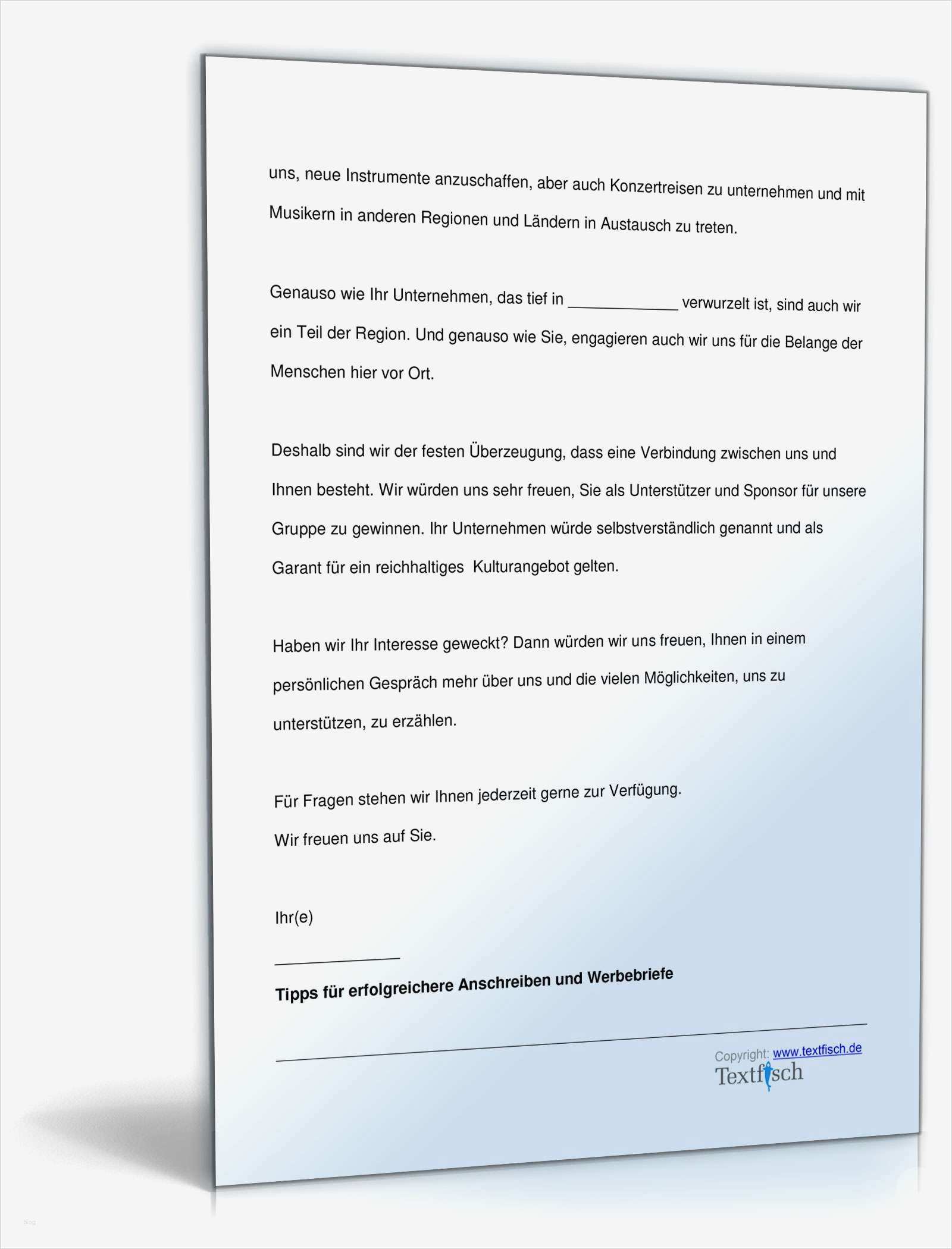 Anschreiben Vorlage Pdf Großartig Sponsor Chor Musikprojekt