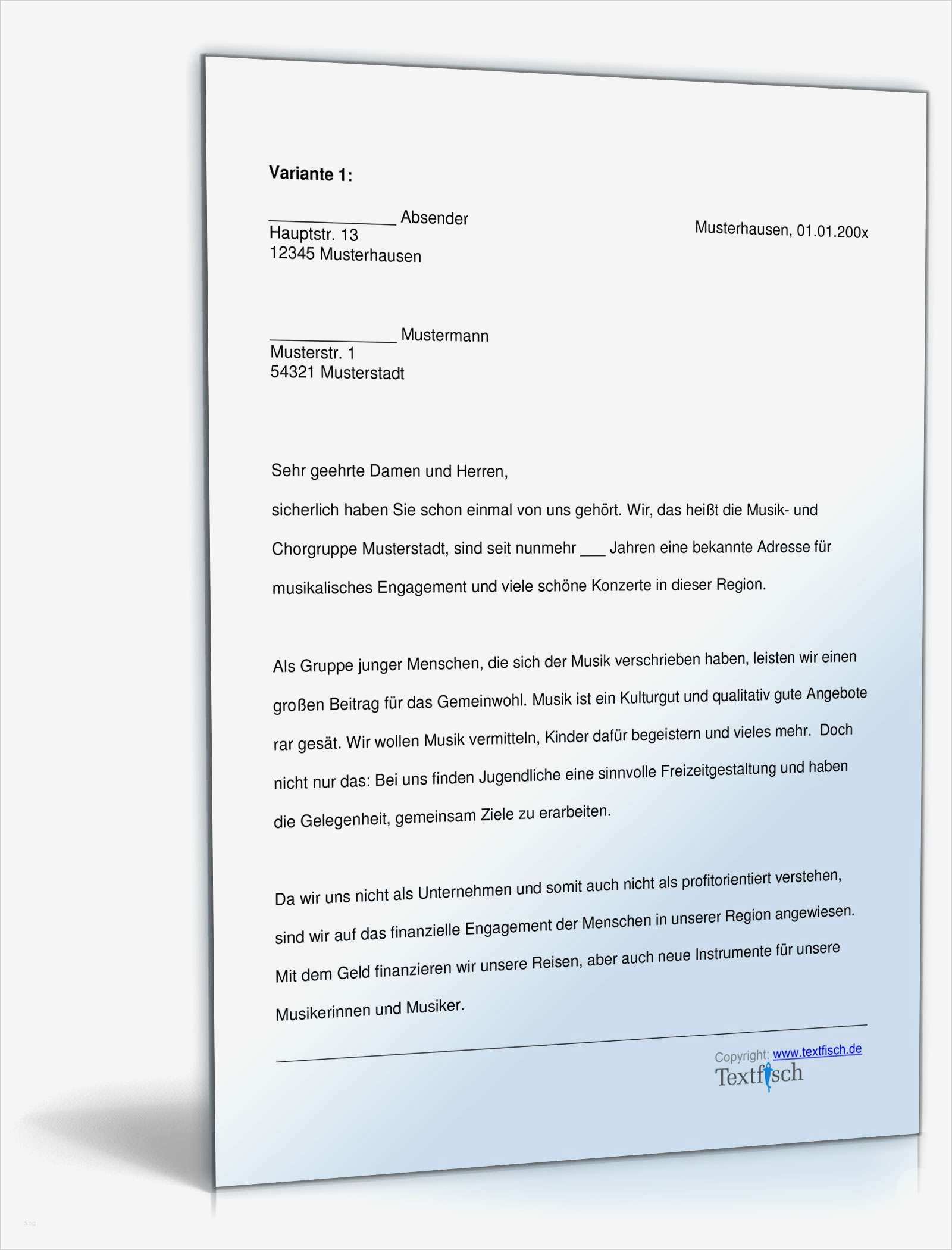 Anschreiben Vorlage Pdf Wunderbar Sponsor Chor Musikprojekt