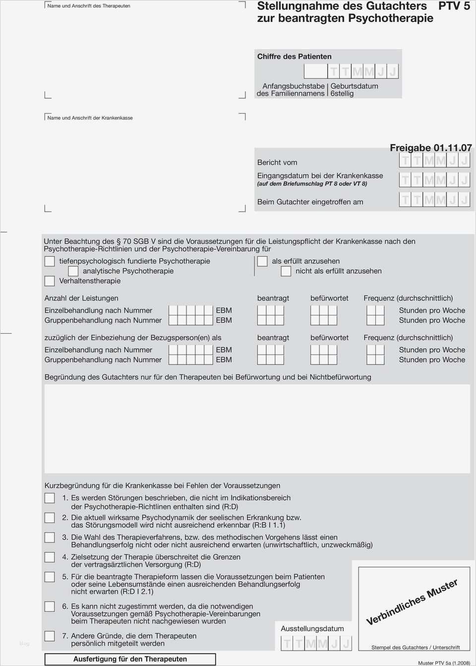 Antrag Kostenerstattung Psychotherapie Vorlage Erstaunlich Antrag Des Versicherten Auf Psychotherapie Pdf
