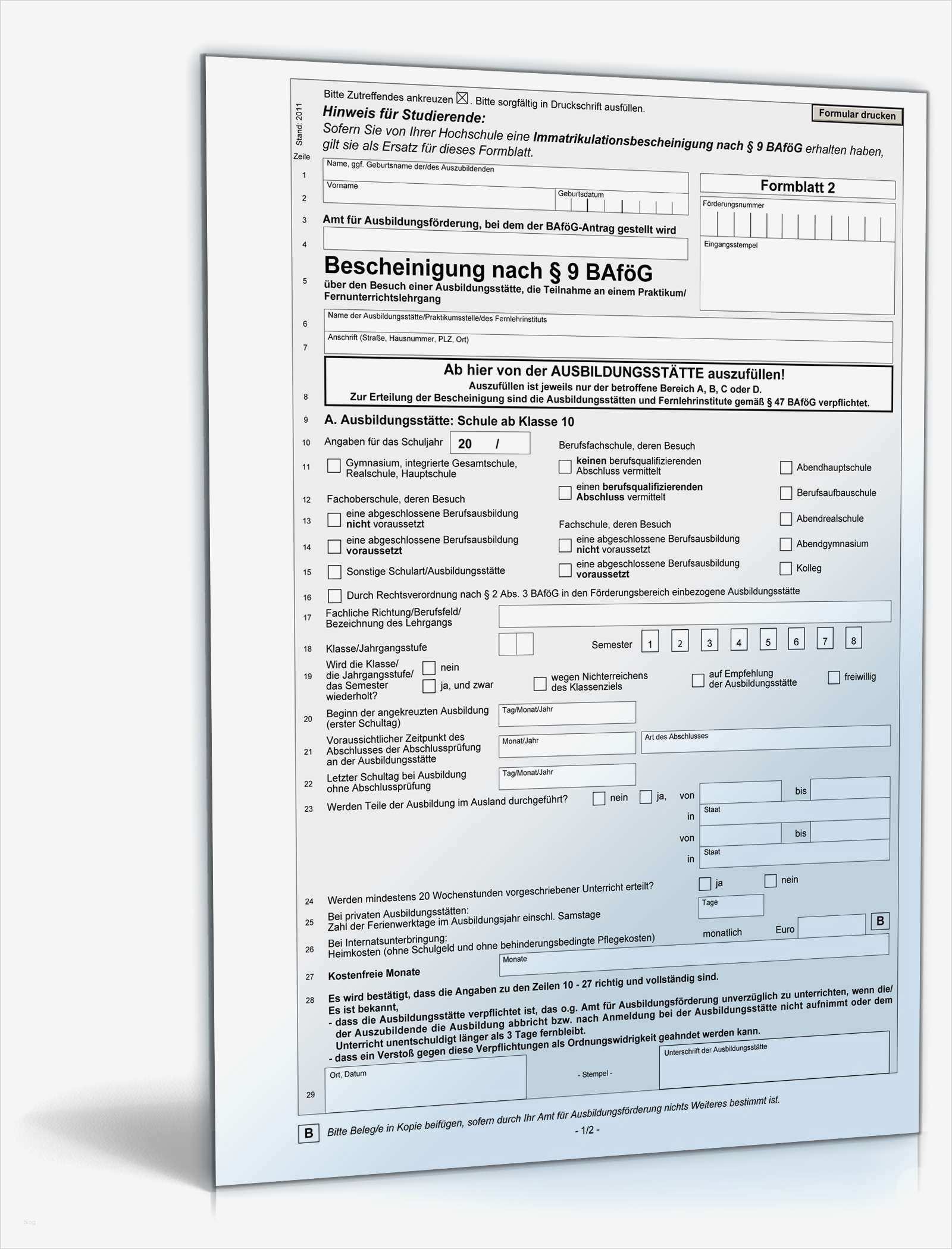 Antrag Teilerlass Meister Bafög Vorlage Erstaunlich Bescheinigung Nach § 9 Bafög • De Vorlage Download