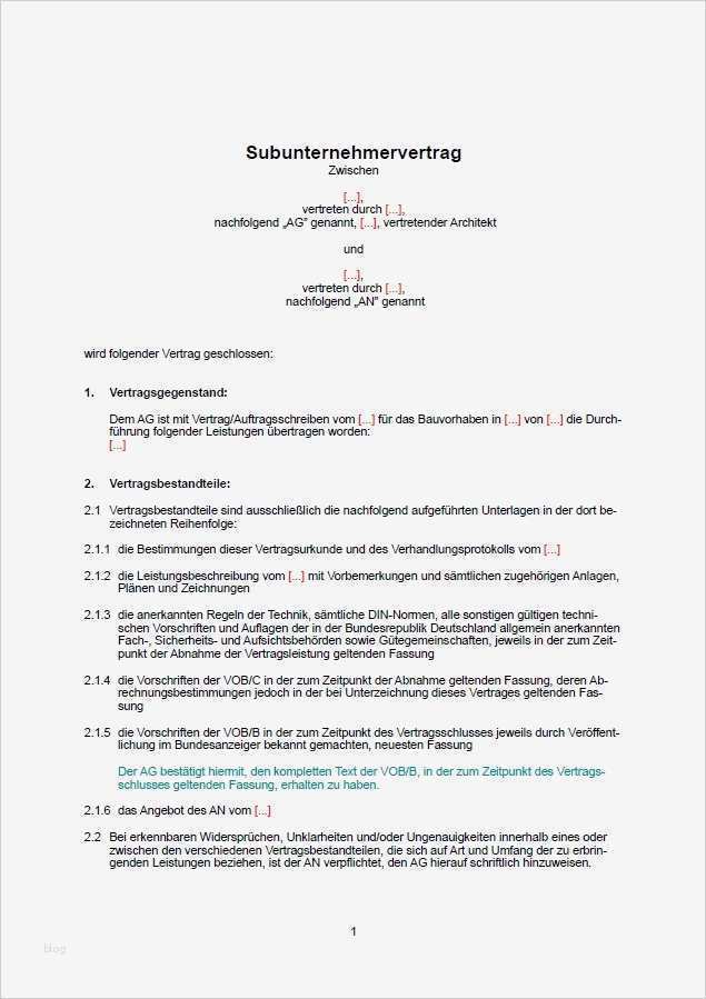 Arbeitsschutzbelehrung Bau Vorlage Erstaunlich Subunternehmervertrag Vorlage sofort Zum Download