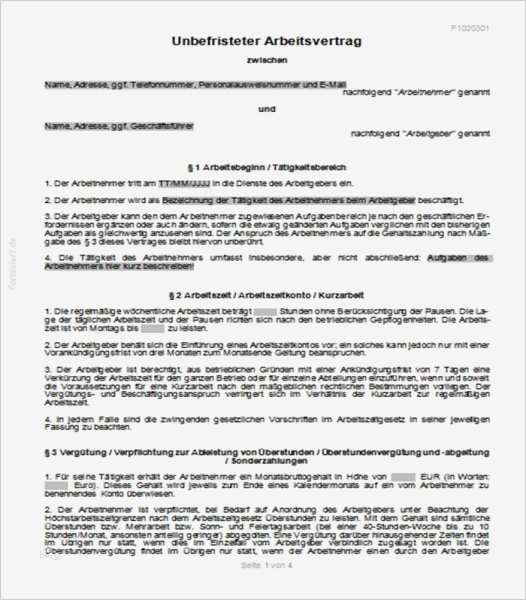 Arbeitsvertrag Vollzeit Unbefristet Vorlage Neu Unbefristeter Arbeitsvertrag Arbeitsverträge