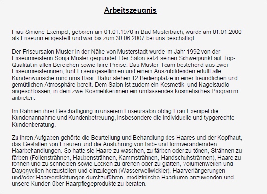 Arbeitszeugnis Vorlagen Gratis Erstaunlich Gutes Arbeitszeugnis Für Eine Friseurin Vorlage Als Download