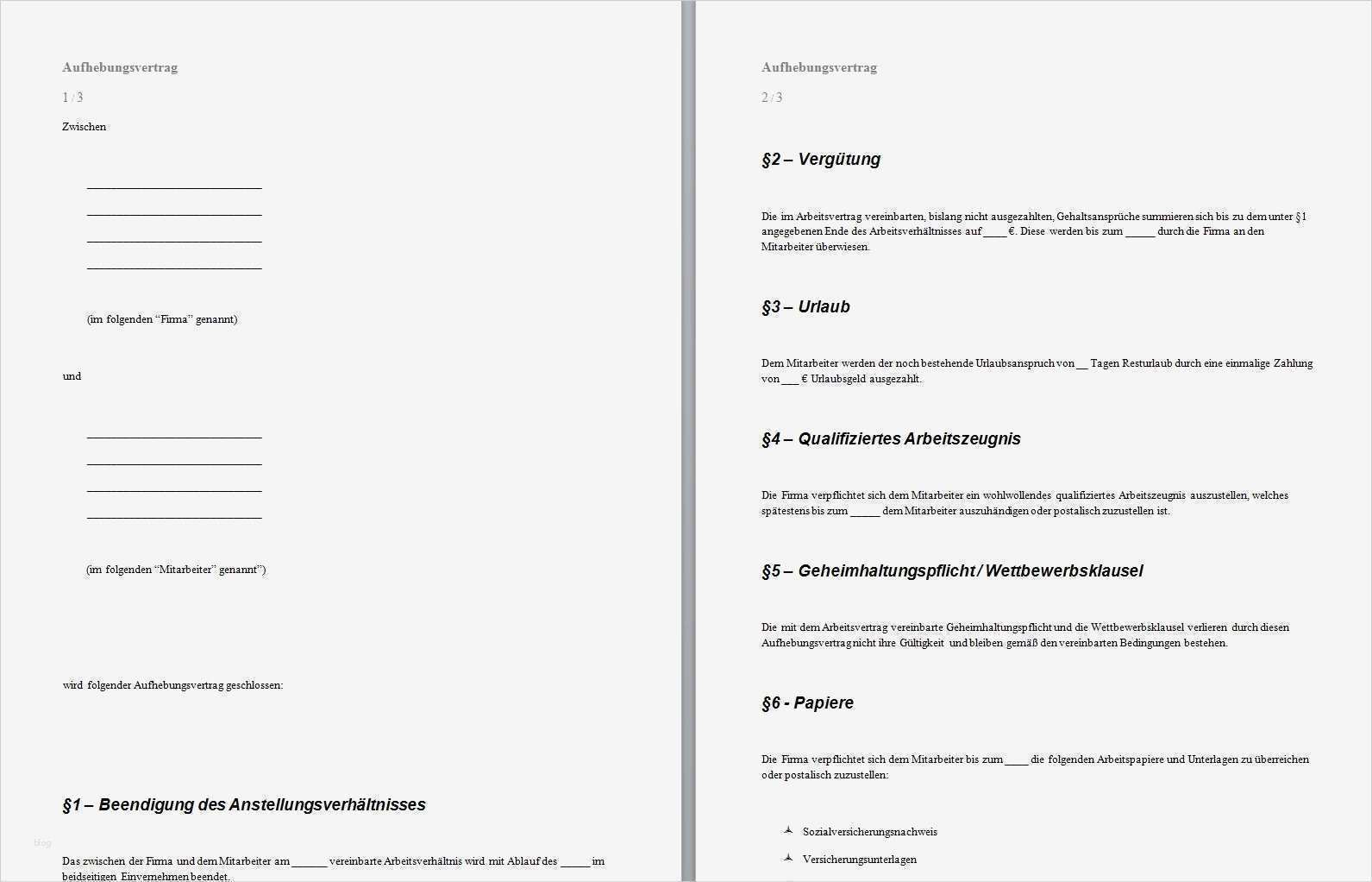 Aufhebungsvertrag Vorlage Mietvertrag Hübsch Aufhebungsvertrag Arbeitnehmer › Aufhebungsvertrag Muster