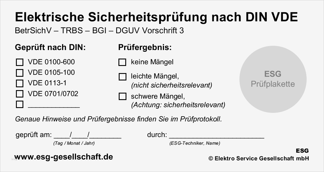 Aufkleber Nach Vorlage Genial Prüfung Elektrischer Maschinen Nach Dguv V3