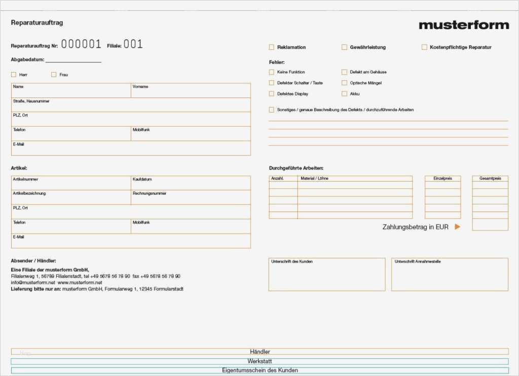 Auftrag Erteilen Vorlage Neu Vorpersonalisierung Musterform Kostenlose Muster