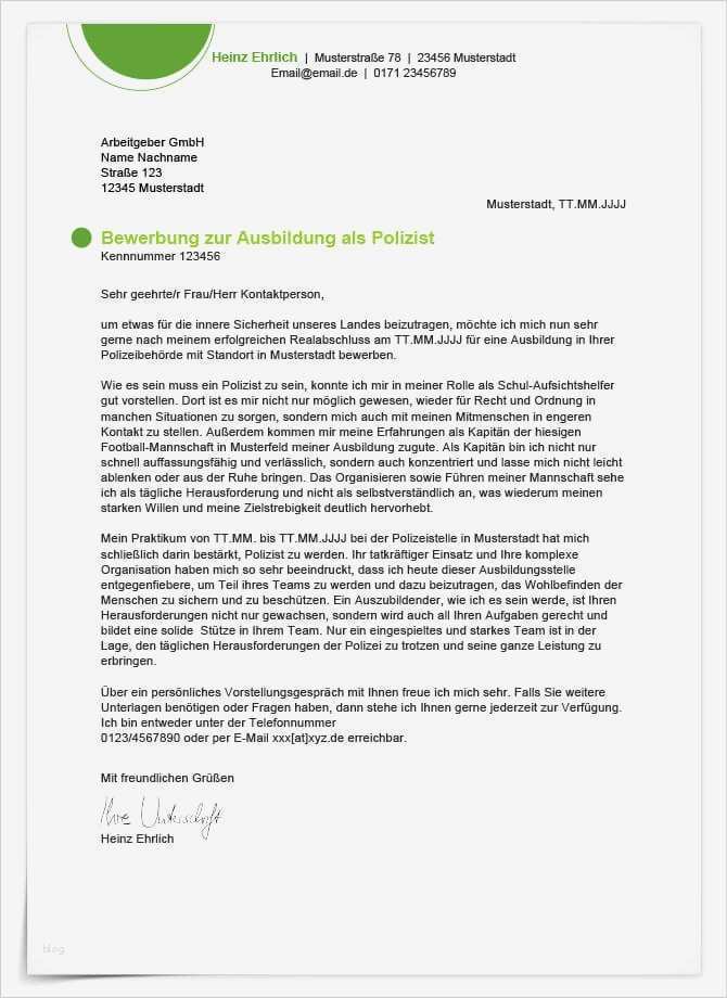 Ausbildung Bewerbung Vorlagen Beste Bewerbung Anschreiben Vorlage Muster Polizist Simple then